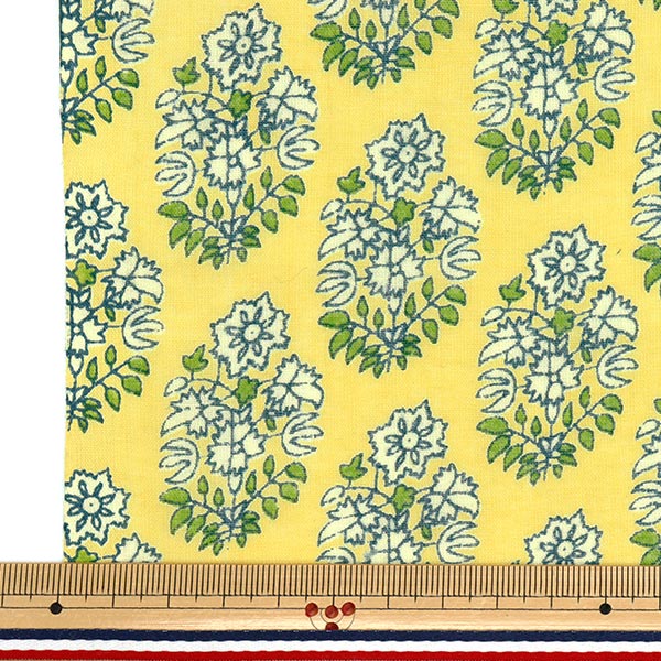 [Cantidad a partir de 5] Tela "Flor natural de impresión de ebullición india 2650105-YE"