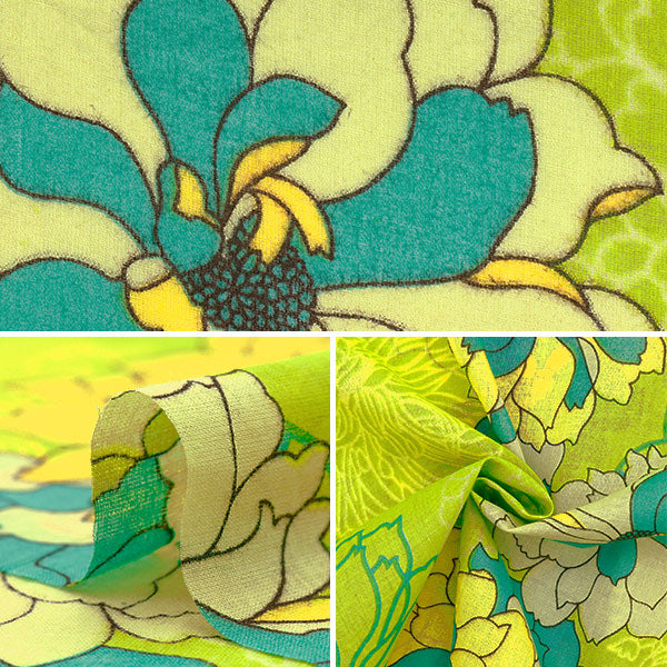 [Quantité à partir de 5] Tissu "Fleur orientale imprimée à l'ébullition indienne 2650106-GG"