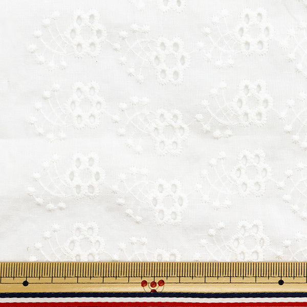 [5부터 시작하는 수량] 천・원단 "흰색 램-레이스 -22로 레이스 전체의 면화"