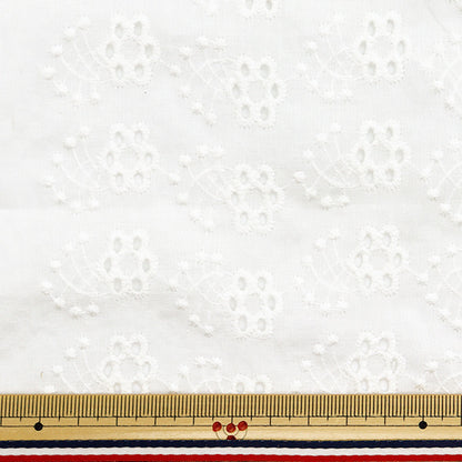 [5부터 시작하는 수량] 천・원단 "흰색 램-레이스 -22로 레이스 전체의 면화"