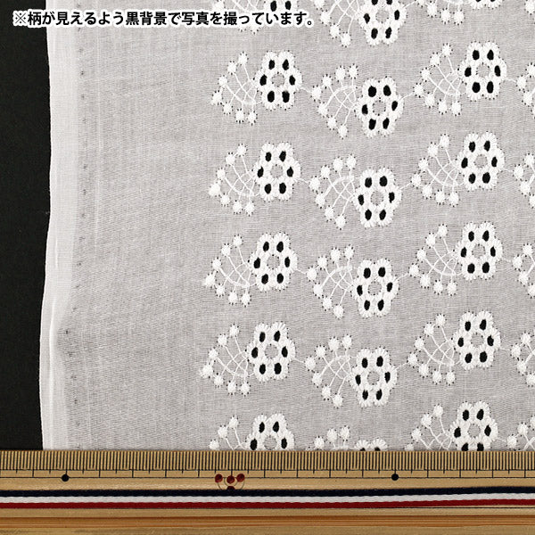 [Quantità da 5] Tessuto "Pizzo di cotone su tutta la superficie bianco sporco RAM-LACE-22"