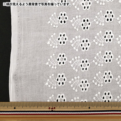 [Quantità da 5] Tessuto "Pizzo di cotone su tutta la superficie bianco sporco RAM-LACE-22"