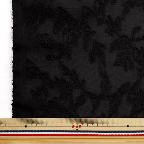 [Quantità a partire da 5] Tessuto "taglioJacquard Botanico nero cjac-bot-bk"
