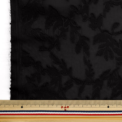[Quantità a partire da 5] Tessuto "taglioJacquard Botanico nero cjac-bot-bk"
