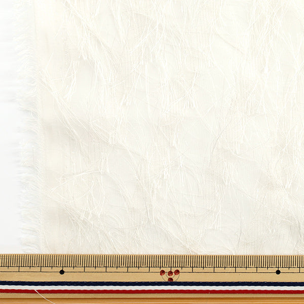 [Cantidad a partir de 5] Tela "cortarJacquard Brillo marfil cjac-lam-iv"