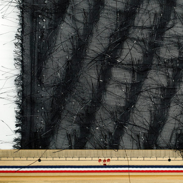 [Cantidad a partir de 5] Tela "cortarJacquard Brillo negro cjac-lam-bk"