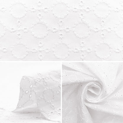 [Cantidad a partir de 5] Tela "Lace de algodón doméstico, blanco 2041025-1"