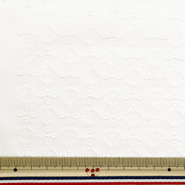 [Cantidad a partir de 5] Tela "Lace de algodón doméstico fuera de blanco 2041025-2"