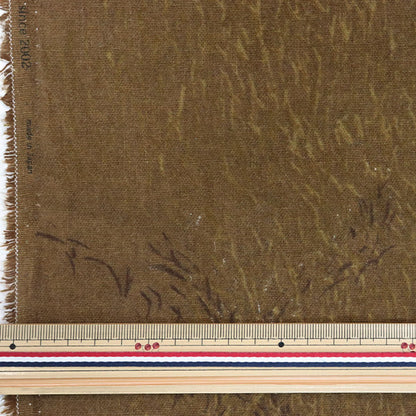 【数量5から】 生地 『Wild elegant wind 綿麻モーリー起毛 ブラウン EGX-11220-1B』