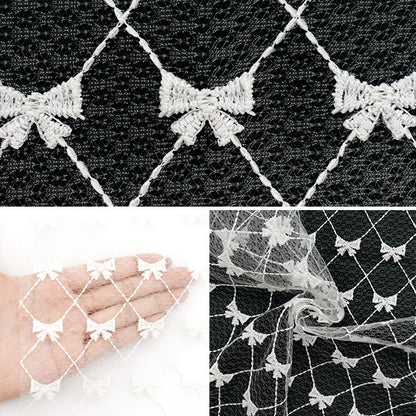 織物 《花边》絲帶 潮流面料 剪布 约127cm×50cm白色TF-71C-W" KIYOHARA