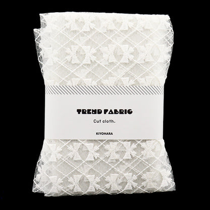 織物 《花边》絲帶 潮流面料 剪布 约127cm×50cm白色TF-71C-W" KIYOHARA