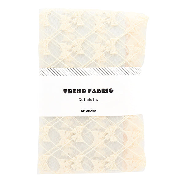 織物 《花边》絲帶 潮流面料 剪布 约127cm×50cm off white TF-71C-OW" KIYOHARA