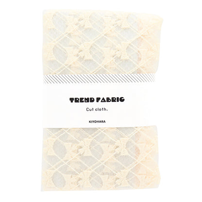織物 《花边》絲帶 潮流面料 剪布 约127cm×50cm off white TF-71C-OW" KIYOHARA