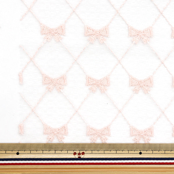 織物 《花边》絲帶 潮流面料 剪布 约127cm×50cm粉红色TF-71C-P" KIYOHARA