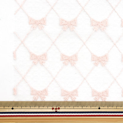 織物 《花边》絲帶 潮流面料 剪布 约127cm×50cm粉红色TF-71C-P" KIYOHARA