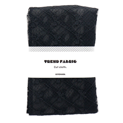 織物 《花边》絲帶 潮流面料 剪布 约127cm×50cm黑色TF-71C-BK" KIYOHARA