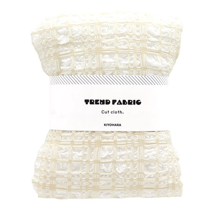 織物 “趨勢織物浮雕星棕褐色檢查 剪布 大約110厘米x 50厘米灰白色TF-75C-OW" KIYOHARA