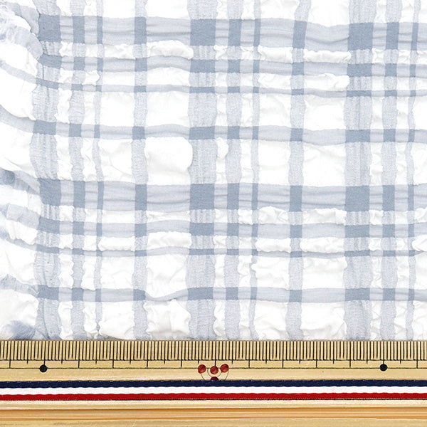 織物 “趨勢織物浮雕星棕褐色檢查 剪布 大約110厘米x 50cm淺藍色TF-75C-LBL" KIYOHARA