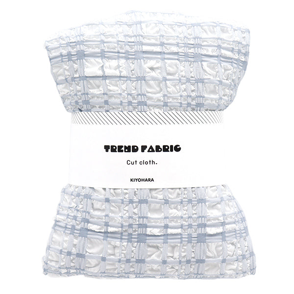 織物 “趨勢織物浮雕星棕褐色檢查 剪布 大約110厘米x 50cm淺藍色TF-75C-LBL" KIYOHARA