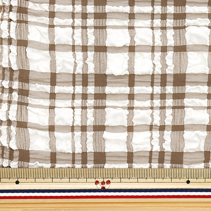 織物 “趨勢織物浮雕星棕褐色檢查 剪布 大約110cm x 50cm米色TF-75C-BE" KIYOHARA