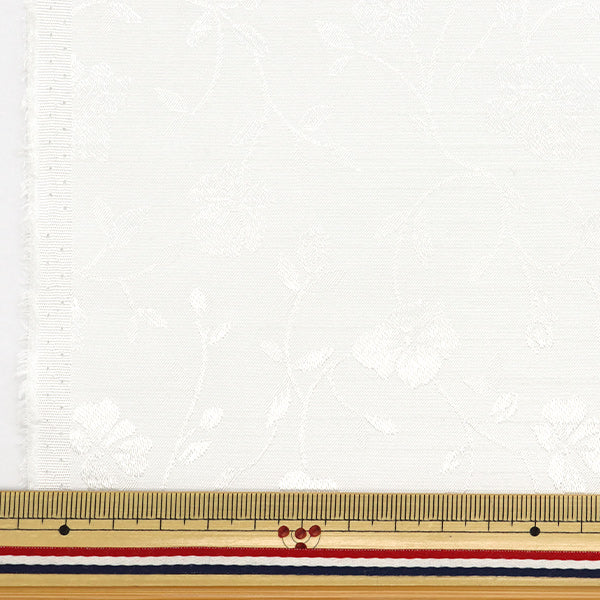 [Cantidad a partir de 5] Tela 『ShantungJacquard Blanco 203112-1"