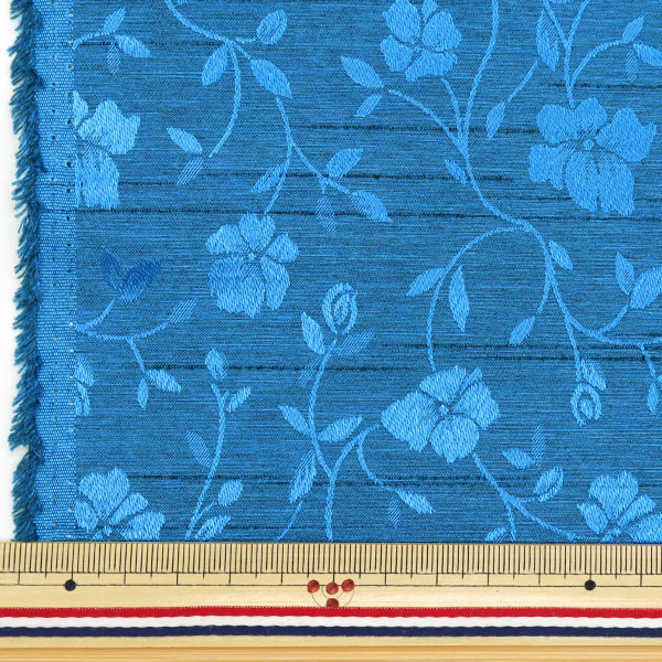 [Quantité à partir de 5] Tissu 『ShantungJacquard Bleu 203112-17"