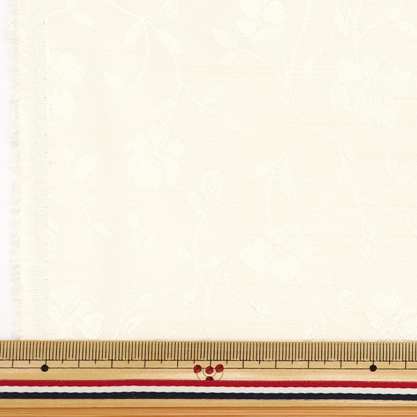 [Quantité à partir de 5] Tissu 『ShantungJacquard Blanc 203112-18"