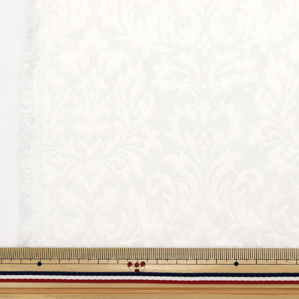 [Количество, начиная с 5] Ткань "Fukrei"Жаккард Дамасский белый 203065F-01"