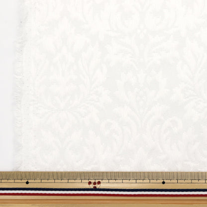 [Количество, начиная с 5] Ткань "Fukrei"Жаккард Дамасский белый 203065F-01"