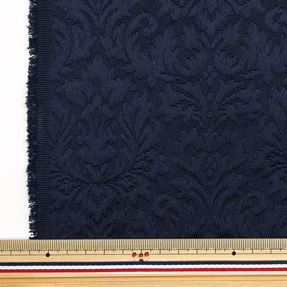 [Quantity starting from 5] Fabric "Fukrei"Jacquard Damask Navy 203065F-11"