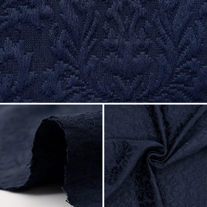 [Quantity starting from 5] Fabric "Fukrei"Jacquard Damask Navy 203065F-11"