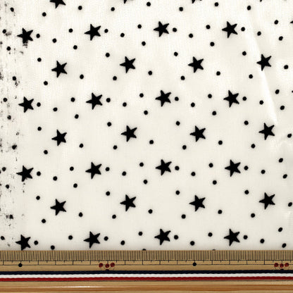[Quantità da 5] Tessuto "Organza floccata nera stella avorio FL-STBK-IV”