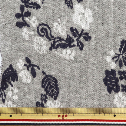 [Quantité à partir de 5] Tissu "tricoterJacquard Botanical Leaf Grey YGA-71040-1A" KOKKA