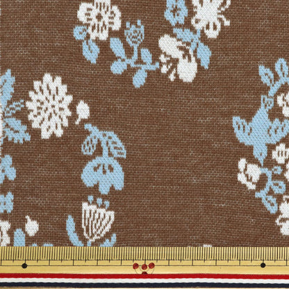 [Quantité à partir de 5] Tissu "tricoterJacquard Botanical Leaf brun yga-71040-1c" KOKKA