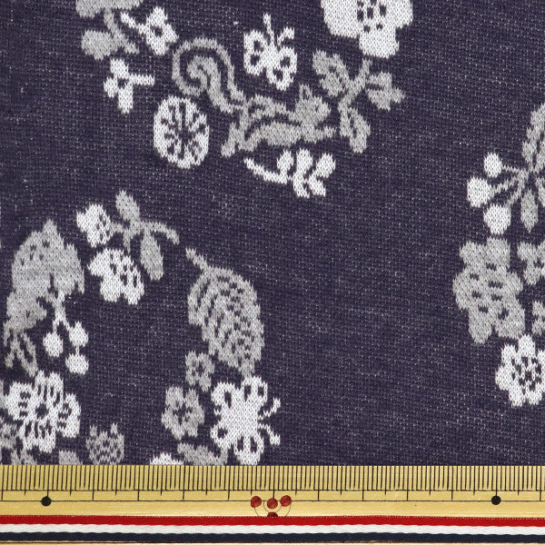[Quantità a partire da 5] Tessuto "MioveJacquard Navy foglia botanica YGA-71040-1D" KOKKA