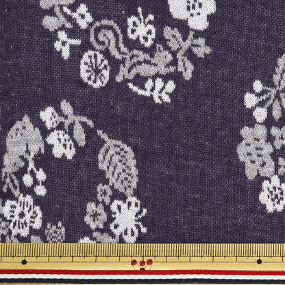 [Quantità a partire da 5] Tessuto "MioveJacquard Navy foglia botanica YGA-71040-1D" KOKKA
