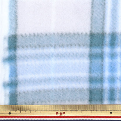 [From quantity 5] Fabric "Double-sided brushed free sprint / antipilling check blue ka24-2k-BL"
