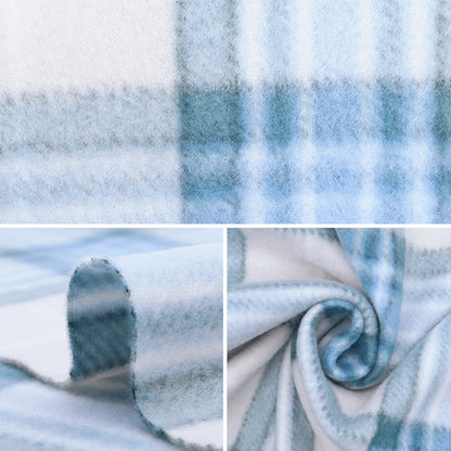 [From quantity 5] Fabric "Double-sided brushed free sprint / antipilling check blue ka24-2k-BL"