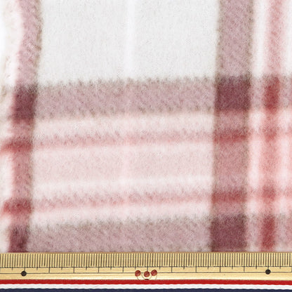 [الكمية من 5] الأقمشة "جبيرة صوف مصقولة على الوجهين/مضادة للوبر، مربعات وردي ناعم KA24-2K-SPK"