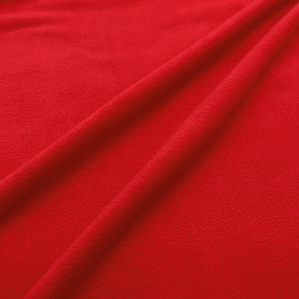 Stoff „Anti-Pilling doppelseitig gebürstetes Fleece ca. 145 x 100 cm Rubinrot C-KA24-1-RD"