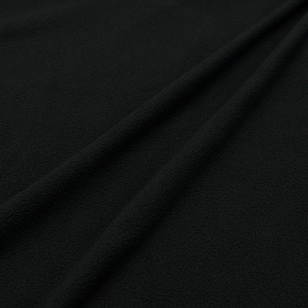 Tissu "Polaire brossé double face anti-boulochage env. 145 x 100 cm Noir C-KA24-1-BK"