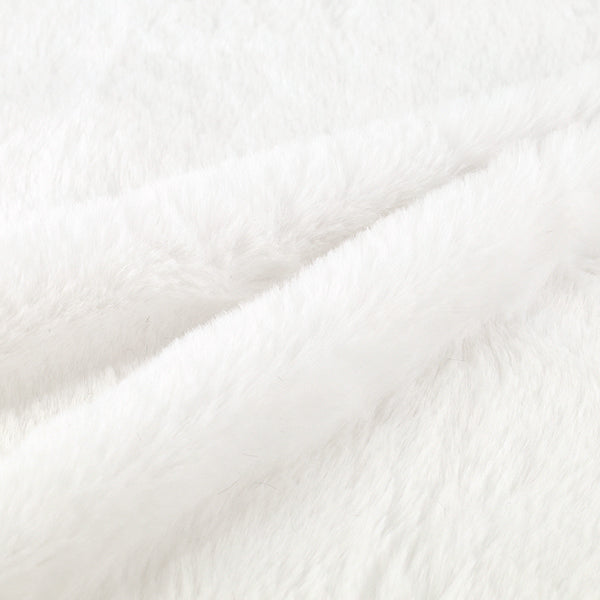 Tissu "Boa lapin moelleuxTissu Tissu coupé Environ. 70 × 100 cm Blanc H-7549-A"