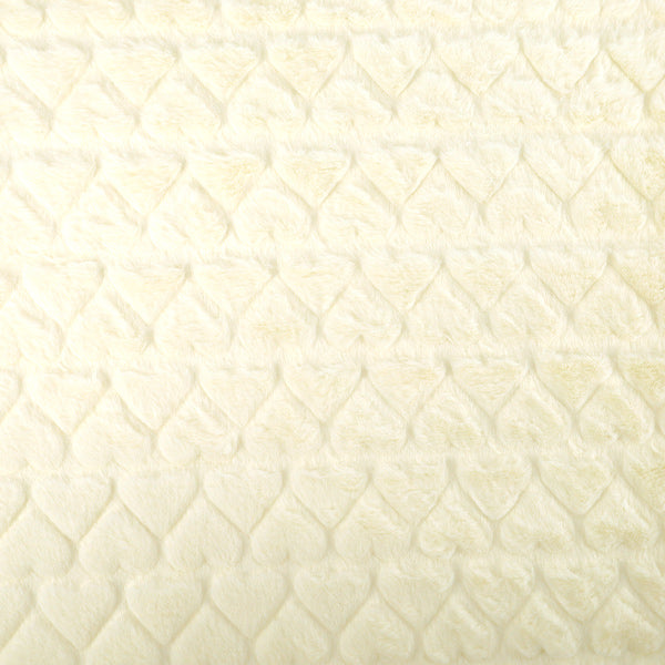 生地 『ハートラビットボア カットクロス 約70cm幅×100cm オフホワイト H-5637-A』