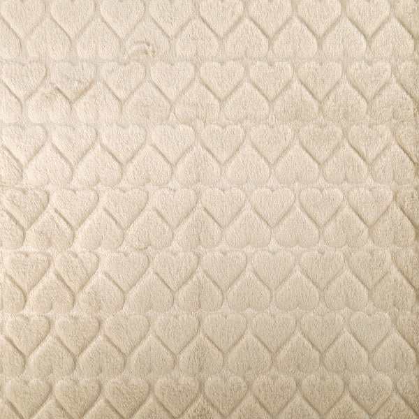 生地 『ハートラビットボア カットクロス 約70cm幅×100cm グレージュ H-5637-B』