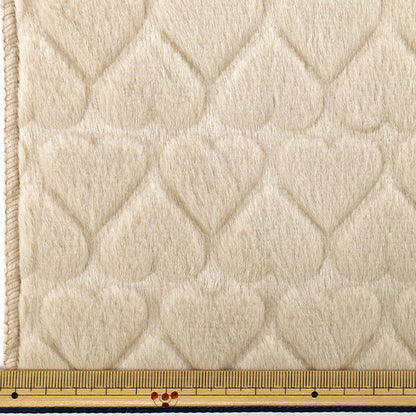 生地 『ハートラビットボア カットクロス 約70cm幅×100cm グレージュ H-5637-B』