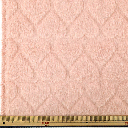 生地 『ハートラビットボア カットクロス 約70cm幅×100cm ピンク H-5637-C』