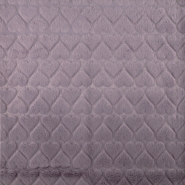 生地 『ハートラビットボア カットクロス 約70cm幅×100cm パープル H-5637-D』