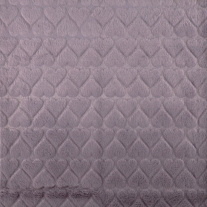 生地 『ハートラビットボア カットクロス 約70cm幅×100cm パープル H-5637-D』