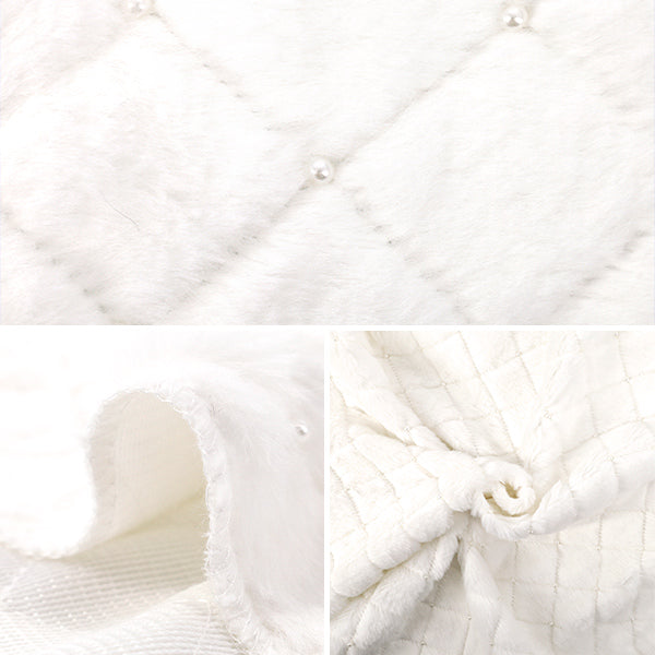 Tissu 『Fourrure de perles de lapin』 Tissu coupé Env. 65 cm x 100 cm Blanc C-HSPF-WH"