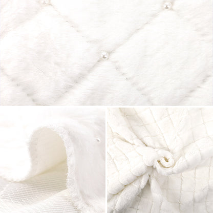 Tissu 『Fourrure de perles de lapin』 Tissu coupé Env. 65 cm x 100 cm Blanc C-HSPF-WH"